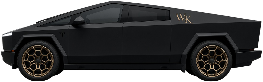 Matte black Tesla Cybertruck with Satin Bronze CYBRHEX wheels